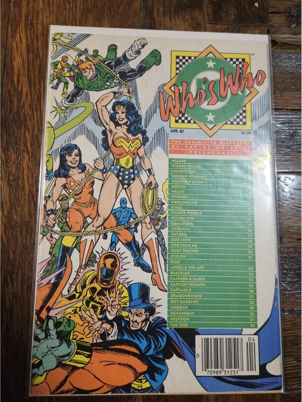 DC Who's Who Apr 1987 Wonder Woman Girl Zatanna